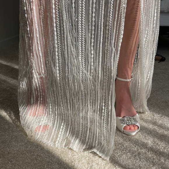 NEW Zendaya Aqua sequin wedding or prom white dress - Picture 10 of 10